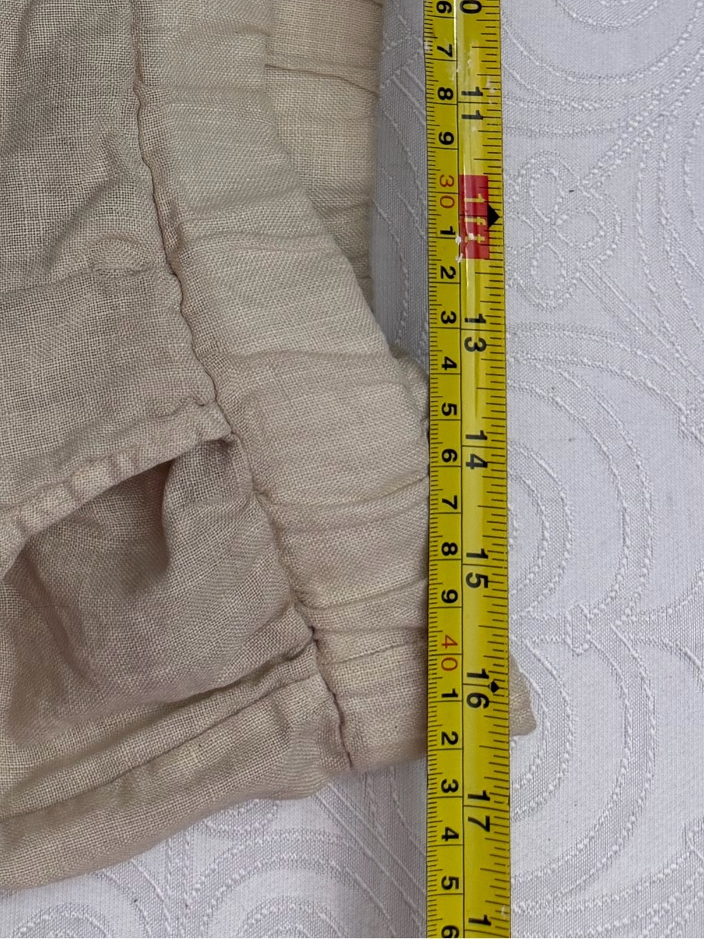 Pistache Italian 100% Linen Wide Leg Cropped Ankle Pants Trousers Woman Large - Picture 11 of 13